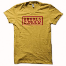 Shirt Broken condom jaune pour homme et femme