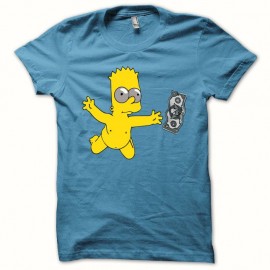 Shirt Bart simpson Nirvana Nevermind smell like teen spirit bleu pour homme et femme