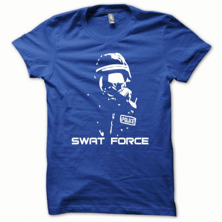 Shirt SWAT Force blanc/bleu royal pour homme et femme