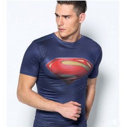 Tee shirt superman moulant à compression bleu royal