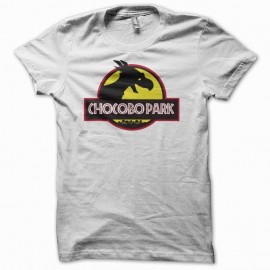 Shirt chocobo park parodie jurassic park blanc pour homme et femme