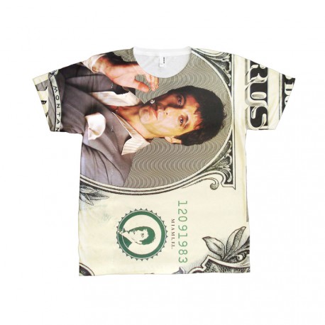 T-Shirt Scarface dollar Tony Montana recto verso
