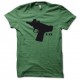 Shirt pistolet mitrailleur UZI noir/vert bouteille pour homme et femme