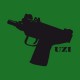 Shirt pistolet mitrailleur UZI noir/vert bouteille pour homme et femme