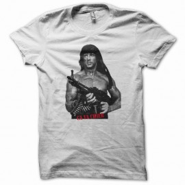 Shirt Rambo ça va chier b&w version original blanc pour homme et femme