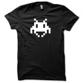 Shirt Space Invaders blanc/noir pour homme et femme