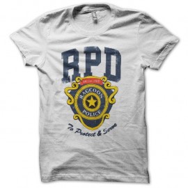 Shirt Raccoon Police S.T.A.R.S resident evil blanc pour homme et femme