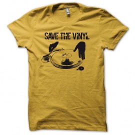 Shirt Save the Vinyl jaune pour homme et femme