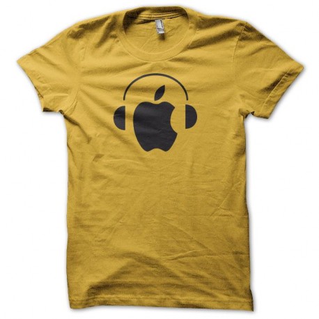 Shirt Apple Dj style jaune pour homme et femme
