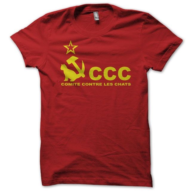T Shirt Du Comite Contre Les Chats Ccc Inspire De Les Nuls Rouge