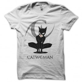 Shirt catwoman logo artwork gris blanc pour homme et femme