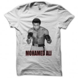 Shirt boxe Mohamed Ali version unique blanc pour homme et femme