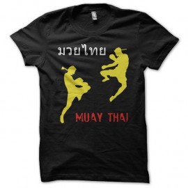 Shirt Muay Thai pictogramme en noir pour homme et femme