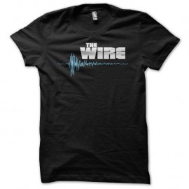 Shirt The Wire logo blanc/bleu sur noir pour homme et femme