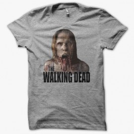 Shirt The Walking Dead zombie face de mort vivant gris pour homme et femme