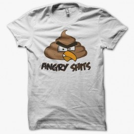 Shirt Angry Shits parodie Angry Birds blanc pour homme et femme