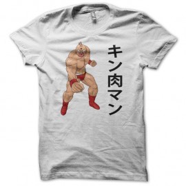 Shirt blanc avec logo Muscleman Kinnikuman noodle version pour homme et femme