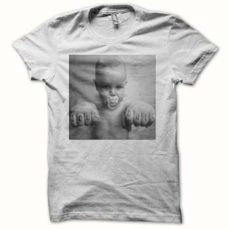 Shirt baby punk love & hate blanc pour homme et femme