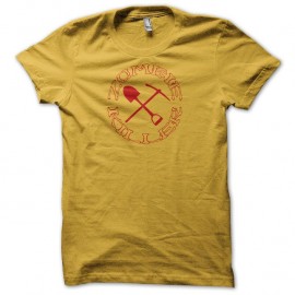 Shirt zombie killer pelle pioche rouge/jaune pour homme et femme