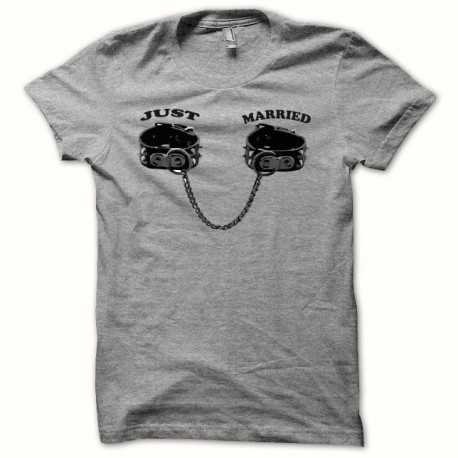 Shirt mariage just married gris pour homme et femme