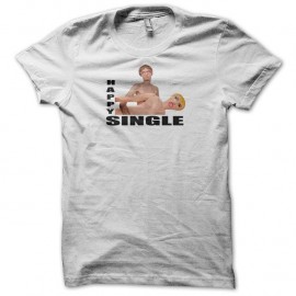 Shirt humour parodie mariage happy single blanc pour homme et femme