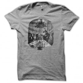 Shirt La famille Addams repas de noël gris pour homme et femme
