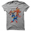 Shirt simpson parodie avengers gris pour homme et femme