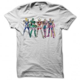 Shirt Chevaliers du Zodiaque Saint Seya personnages blanc pour homme et femme