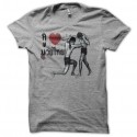 Shirt Muay Thai i love muay thai en gris pour homme et femme