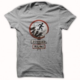 Shirt zombies run gris pour homme et femme