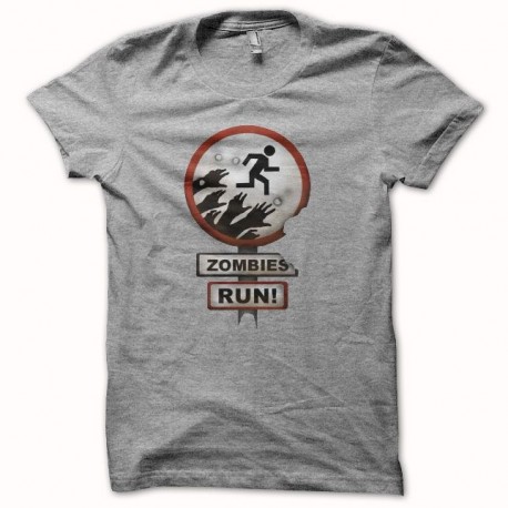 Shirt zombies run gris pour homme et femme