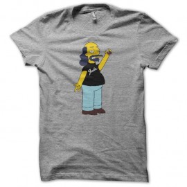 Shirt Heavy Metal parodie Simpsons vieux hardos gris pour homme et femme