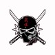 Shirt Ninja Skull blanc pour homme et femme