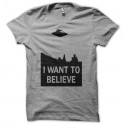 Shirt X-files i want to believe noir/gris pour homme et femme