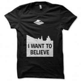 Shirt X-files i want to believe blanc/noir pour homme et femme