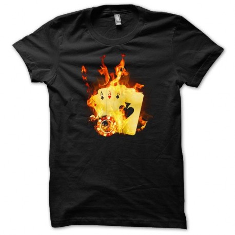 Shirt Poker burning game noir pour homme et femme