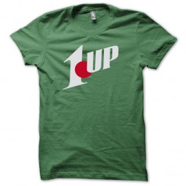 Shirt 1 up parodie seven up blanc/vert bouteille pour homme et femme