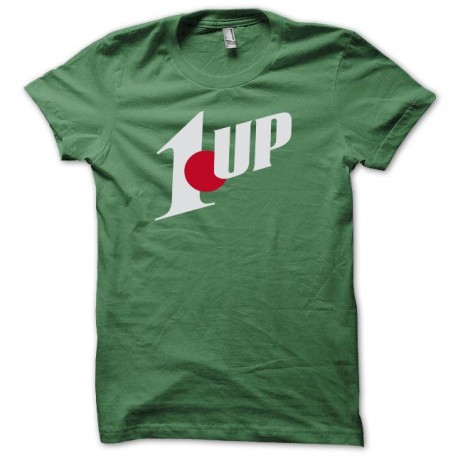 Shirt 1 up parodie seven up blanc/vert bouteille pour homme et femme