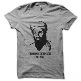 Shirt Oussama ben Laden dead champion de cache-cache 2001 2011 gris pour homme et femme