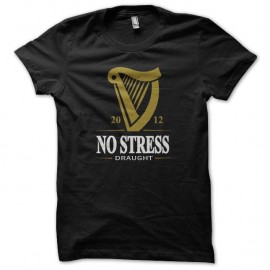 Shirt Guinness parodie no stress pour alcoolique noir pour homme et femme