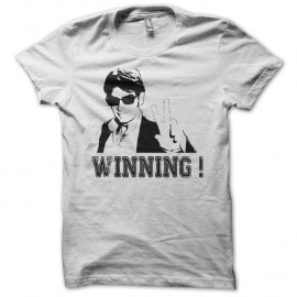 Shirt Charlie Sheen winning blanc pour homme et femme