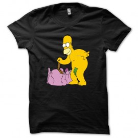 Shirt spider cochon Parodie Homer simpson blanc/noir pour homme et femme