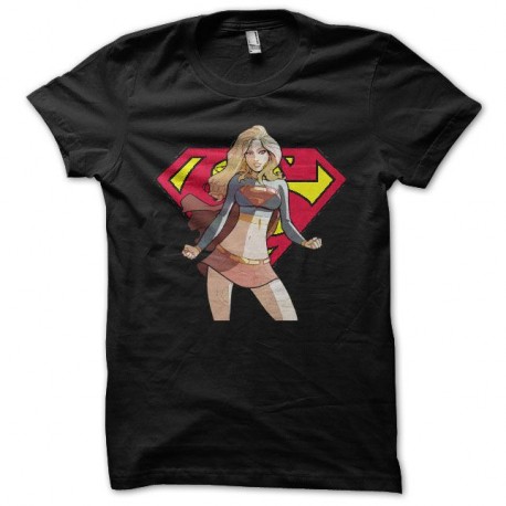 Shirt Supergirl noir pour homme et femme