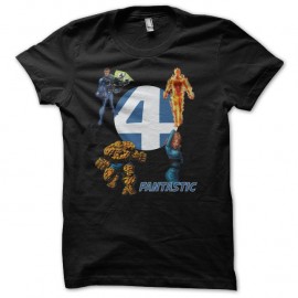 Shirt Les Quatre Fantastiques Fantastic Four noir pour homme et femme