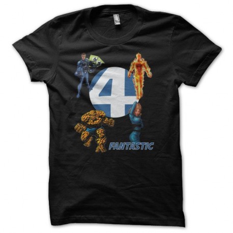 Shirt Les Quatre Fantastiques Fantastic Four noir pour homme et femme