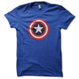 Shirt Captain America gunned target bleu royal pour homme et femme