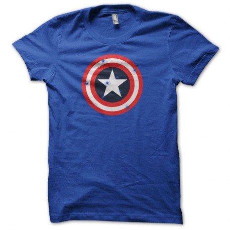 Shirt Captain America gunned target bleu royal pour homme et femme