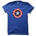 Shirt Captain America gunned target bleu royal pour homme et femme