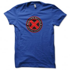 Shirt Xavier's School X-Men rouge sur bleu royal pour homme et femme