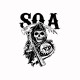 Shirt SOA tête de mort série Sons Of Anarchy blanc pour homme et femme